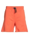 Ea7 Man Shorts & Bermuda Shorts Orange Size M Cotton, Elastane