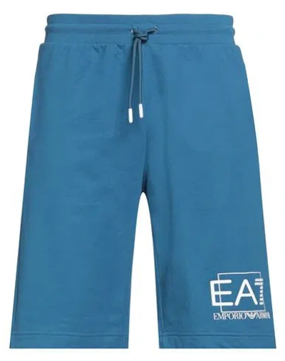 Ea7 Man Shorts & Bermuda Shorts Pastel Blue Size 3xl Cotton