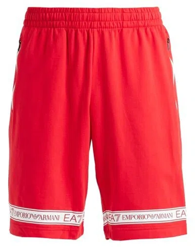 Ea7 Man Shorts & Bermuda Shorts Red Size Xl Cotton