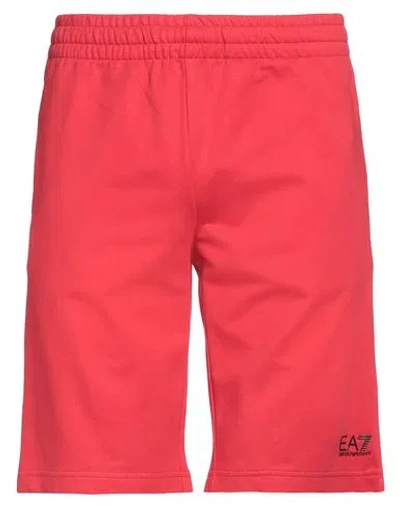 Ea7 Man Shorts & Bermuda Shorts Red Size Xxl Cotton