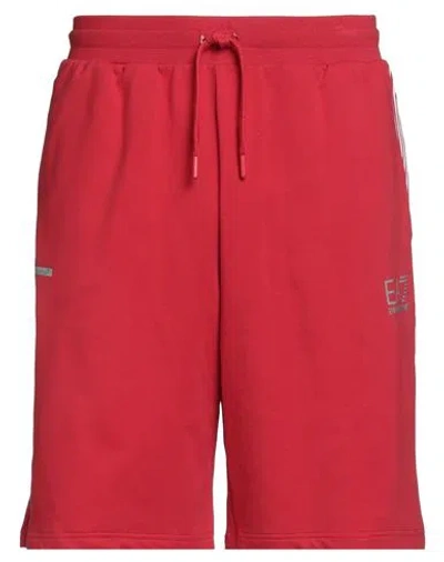 Ea7 Man Shorts & Bermuda Shorts Red Size Xxl Cotton, Polyester, Elastane
