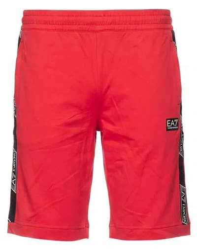 Ea7 Man Shorts & Bermuda Shorts Red Size Xxs Cotton
