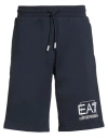 Ea7 Man Shorts & Bermuda Shorts Slate Blue Size 3xl Cotton, Polyester, Elastane In Blue
