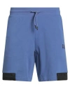 Ea7 Man Shorts & Bermuda Shorts Slate Blue Size M Cotton, Polyester, Elastane, Polyamide In Blue