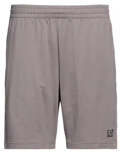Ea7 Man Shorts & Bermuda Shorts Taupe Size M Cotton In Grey