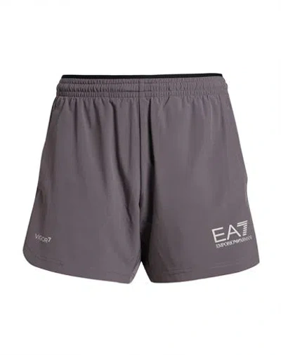 Ea7 Man Shorts & Bermuda Shorts Taupe Size S Polyester, Elastane In Gray
