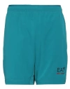 Ea7 Man Shorts & Bermuda Shorts Turquoise Size S Polyester, Elastane In Blue