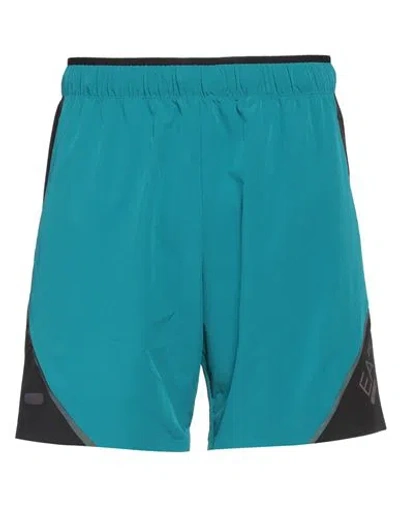 Ea7 Man Shorts & Bermuda Shorts Turquoise Size Xxl Polyester, Elastane In Blue
