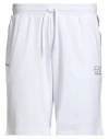 Ea7 Man Shorts & Bermuda Shorts White Size 3xl Cotton, Polyester, Elastane