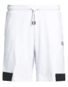 Ea7 Man Shorts & Bermuda Shorts White Size 3xl Cotton, Polyester, Elastane, Polyamide