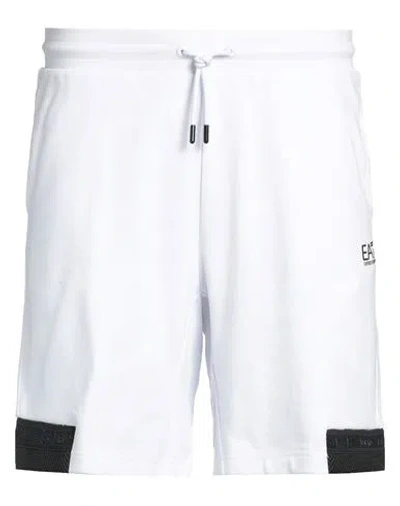 Ea7 Man Shorts & Bermuda Shorts White Size 3xl Cotton, Polyester, Elastane, Polyamide