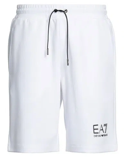 Ea7 Man Shorts & Bermuda Shorts White Size 3xl Polyester, Cotton
