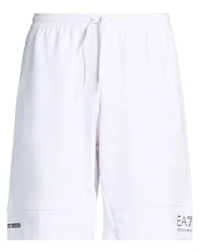 Ea7 Man Shorts & Bermuda Shorts White Size L Polyester, Cotton