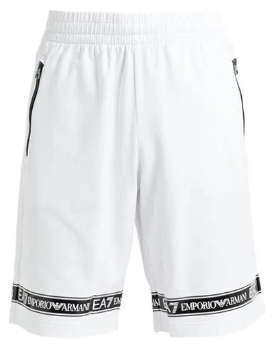 Ea7 Man Shorts & Bermuda Shorts White Size Xl Cotton