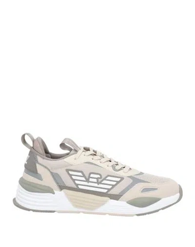 Ea7 Man Sneakers Beige Size 8 Polyurethane In Nude