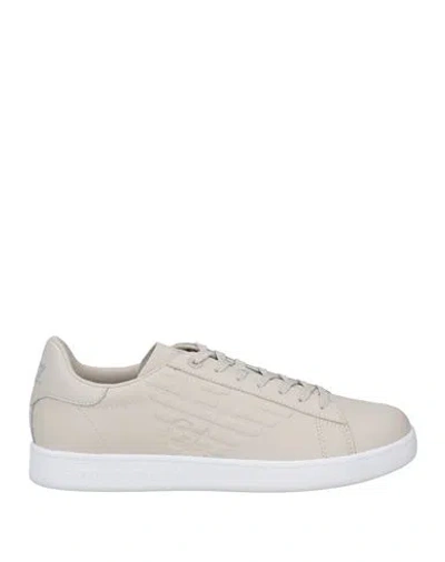 Ea7 Man Sneakers Beige Size 9 Cow Leather