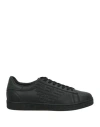 Ea7 Man Sneakers Black Size 11.5 Cow Leather