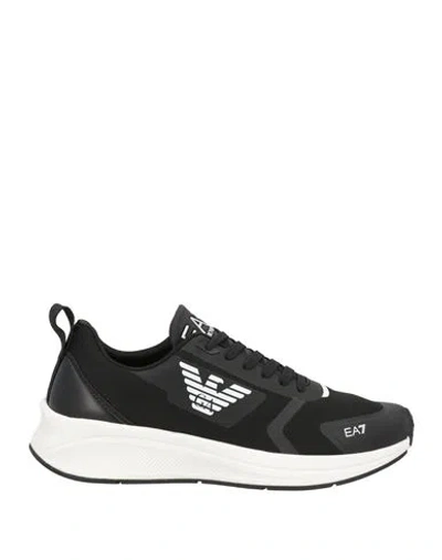 Ea7 Man Sneakers Black Size 8.5 Polyester, Thermoplastic Polyurethane, Polyurethane Coated, Elastane