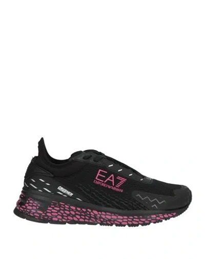 Ea7 Man Sneakers Black Size 4.5 Polyester, Thermoplastic Polyurethane