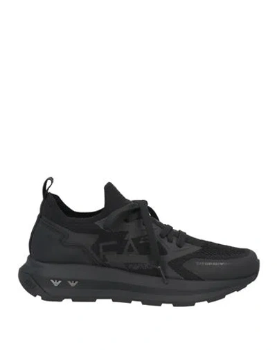 Ea7 Man Sneakers Black Size 4.5 Polyester, Thermoplastic Polyurethane
