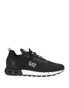 Ea7 Man Sneakers Black Size 7 Textile Fibers, Leather In Black