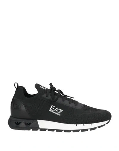 Ea7 Man Sneakers Black Size 7 Textile Fibers, Leather