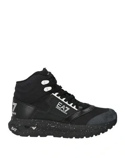 Ea7 Man Sneakers Black Size 7.5 Textile Fibers, Synthetic Material