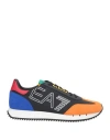 Ea7 Man Sneakers Black Size 8 Polyamide, Cow Leather, Polyester, Polyurethane In Multi