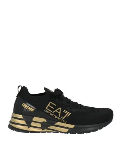 Ea7 Man Sneakers Black Size 8 Textile Fibers, Rubber