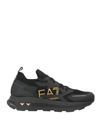 Ea7 Man Sneakers Black Size 8.5 Polyester, Thermoplastic Polyurethane
