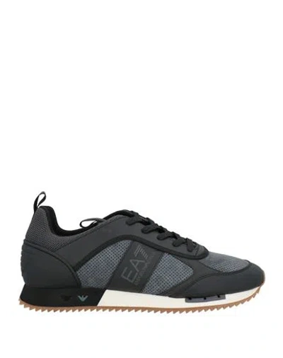 Ea7 Man Sneakers Black Size 9 Cow Leather, Polyester