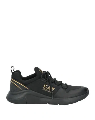 Ea7 Man Sneakers Black Size 9 Polyester, Elastane, Polyurethane