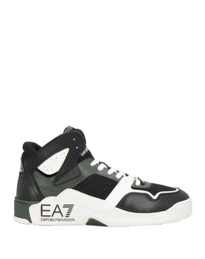 Ea7 Man Sneakers Black Size 9 Polyester, Polyurethane