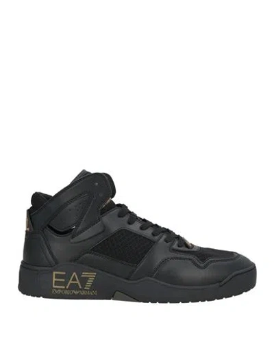 Ea7 Man Sneakers Black Size 9 Polyester, Polyurethane