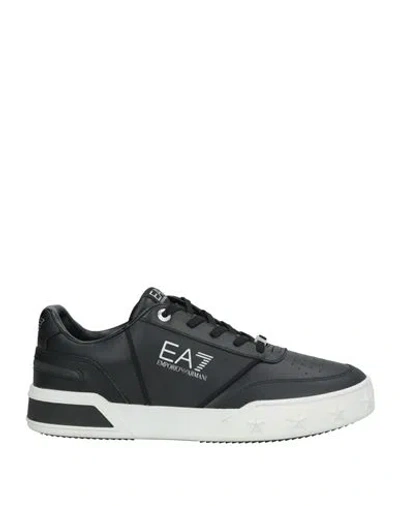 Ea7 Man Sneakers Black Size 9 Polyester, Polyurethane Coated