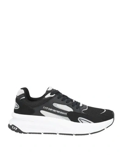 Ea7 Man Sneakers Black Size 9 Polyester, Polyurethane, Polyamide, Elastane