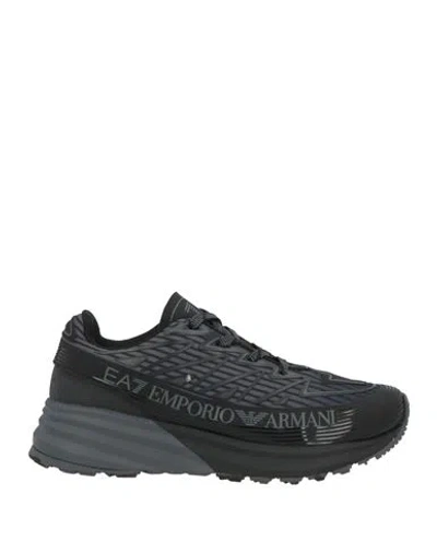 Ea7 Man Sneakers Black Size 9.5 Textile Fibers