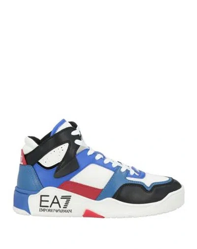 Ea7 Man Sneakers Bright Blue Size 7 Textile Fibers In Blue