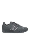 Ea7 Man Sneakers Charcoal Size 8 Polyamide, Polyester, Polyurethane In Gray