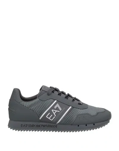 Ea7 Man Sneakers Charcoal Size 8 Polyamide, Polyester, Polyurethane In Gray