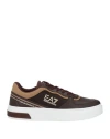 Ea7 Man Sneakers Chocolate Brown Size 9.5 Polyamide