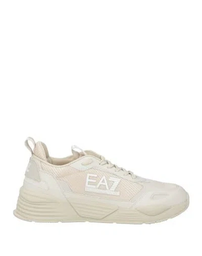 Ea7 Man Sneakers Cream Size 11.5 Polyamide, Thermoplastic Polyurethane, Polyester In White