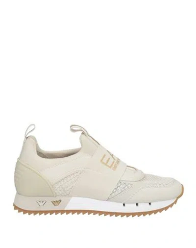 Ea7 Man Sneakers Cream Size 4.5 Polyester, Polyurethane In White