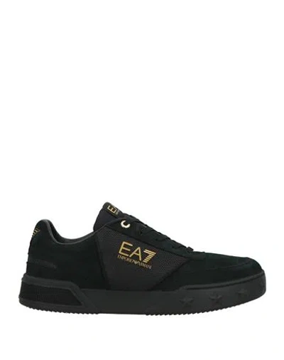 Ea7 Man Sneakers Dark Green Size 9 Leather, Textile Fibers