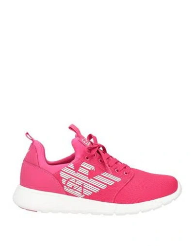 Ea7 Man Sneakers Fuchsia Size 4.5 Polyester, Polyurethane Coated In Pink