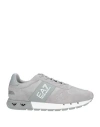Ea7 Man Sneakers Grey Size 11 Cow Leather, Polyester In Gray