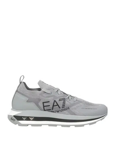 Ea7 Man Sneakers Grey Size 6.5 Polyester, Thermoplastic Polyurethane In Gray