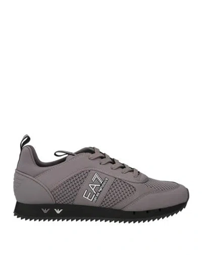 Ea7 Man Sneakers Grey Size 8 Polyester, Elastane, Polyurethane, Thermoplastic Polyurethane In Gray