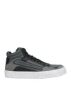 Ea7 Man Sneakers Grey Size 9 Leather, Synthetisches Material In Gray