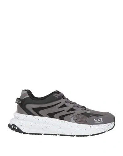 Ea7 Man Sneakers Grey Size 9.5 Textile Fibers, Synthetic Material In Multi